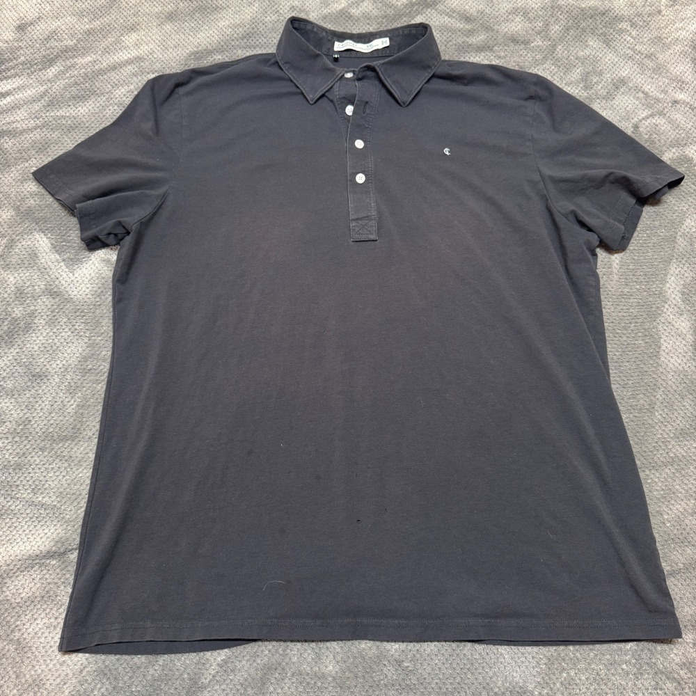 Criquet Mens XXL Slim Fit Pima Cotton Blend Polo Shirt Navy Blue Short Sleeve